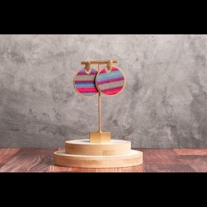 Tropical circle earrings